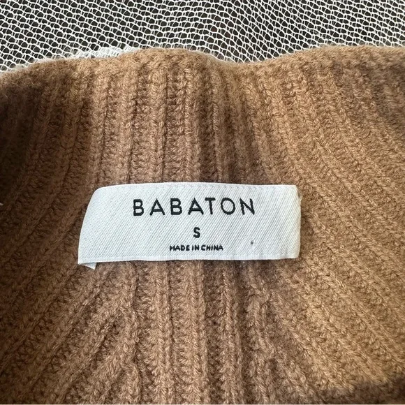 Aritzia Babaton Chalmers Wool Linen Mock
Neck Sweater Brown Sz Small - Picture 4 of 8